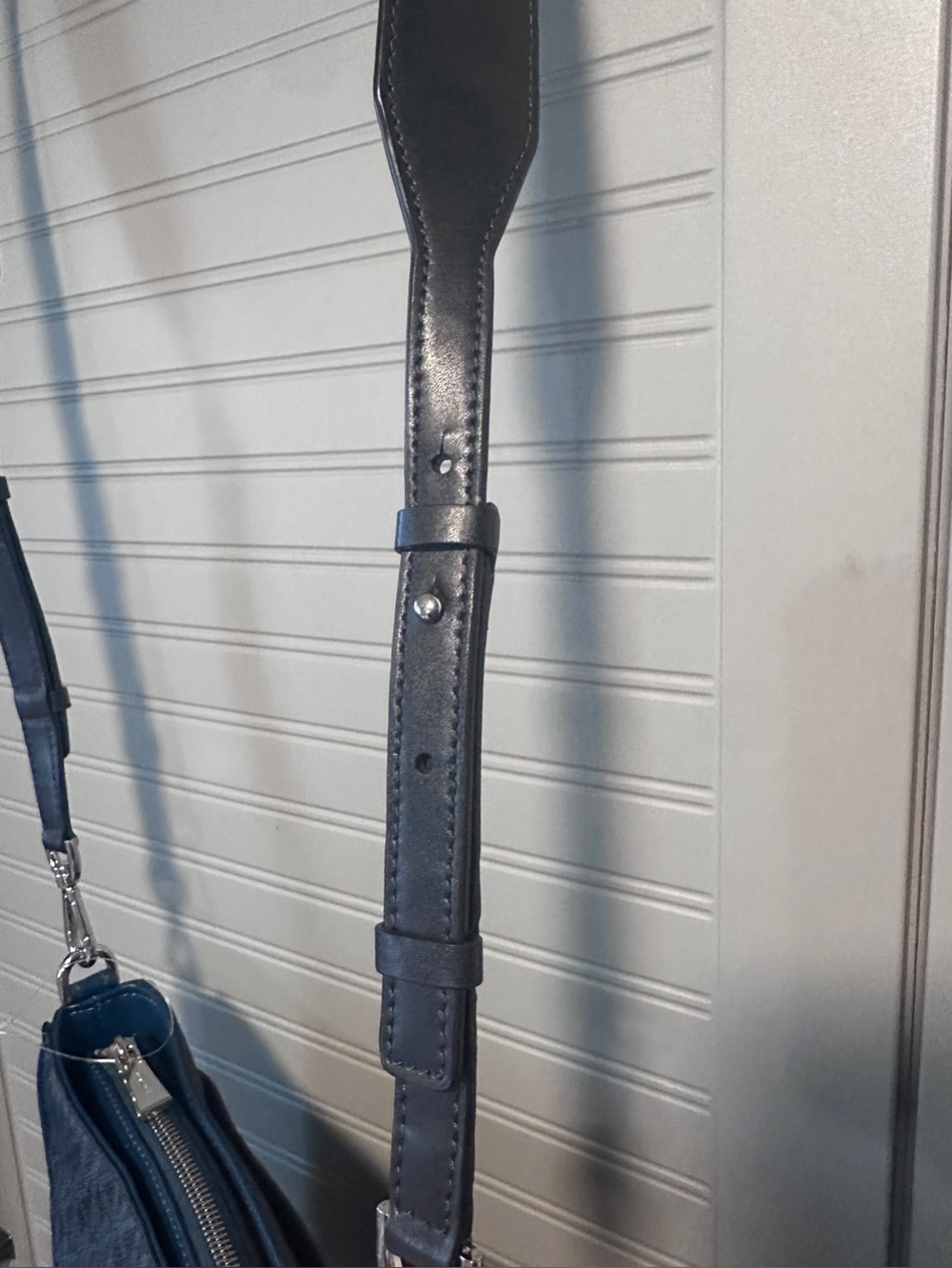 Michael Kors Gloria Logo and Leather Swing-pack/Messenger Admiral Navy Blue Teal - Picture 12 of 16